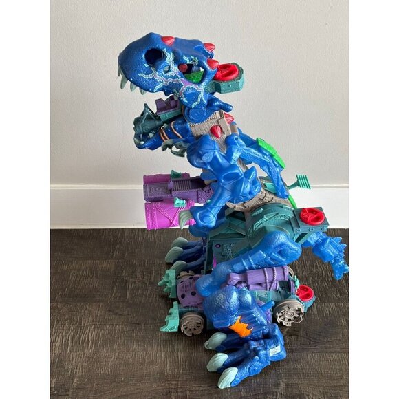 Imaginext Lot Ultra Ice Blue T Rex Dinosaur Pirate Alligator Walking Dino 30x16 - Picture 3 of 11
